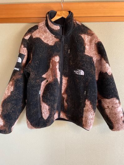 Supreme x The North Face Bleached Denim Print Fleece Jacket "Black"