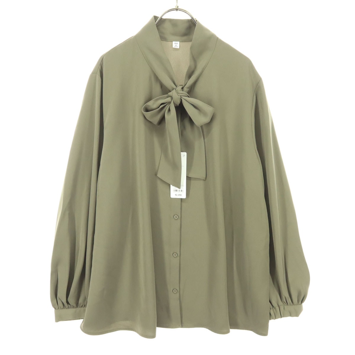 未使用 GU ジーユー 長袖 ブラウス 3XL カーキ系