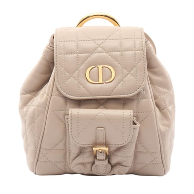 ディオール Dior CARO カロ スモール マクロカナージュ リュックサック バックパック バッグ レザー レディース ベージュ系 M6302UNOZ 【中古】