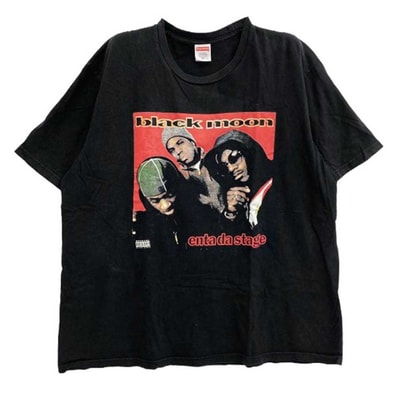 Supreme シュプリーム Tシャツ 22AW Duck Down Music Enta Da Stage Tee ダック タウン ミュージック エンタ ダ ステージ 半袖 Tシャツ ブラック系 XL【中古】