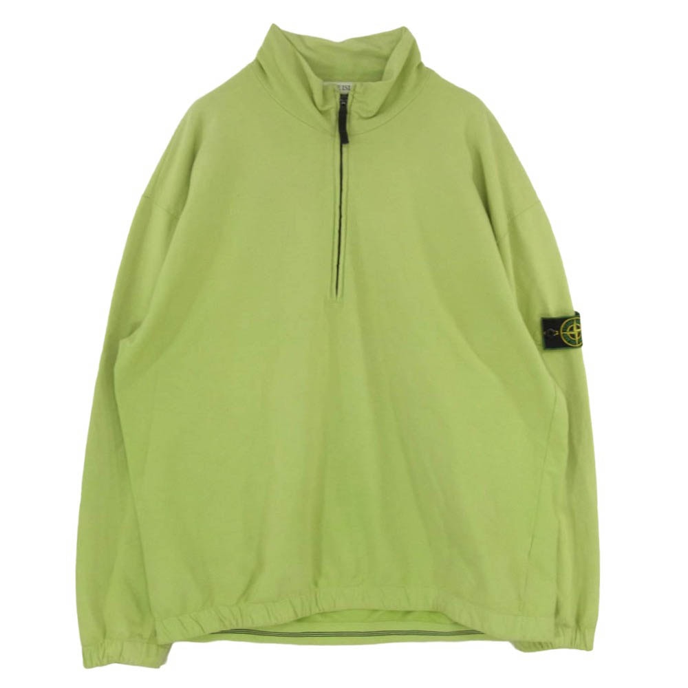 STONE ISLAND ストーンアイランド 97SS 26156076 アーカイブ コンパス ロゴパッチ ハーフジップ スウェットシャツ ライトグリーン系 XXL【中古】
