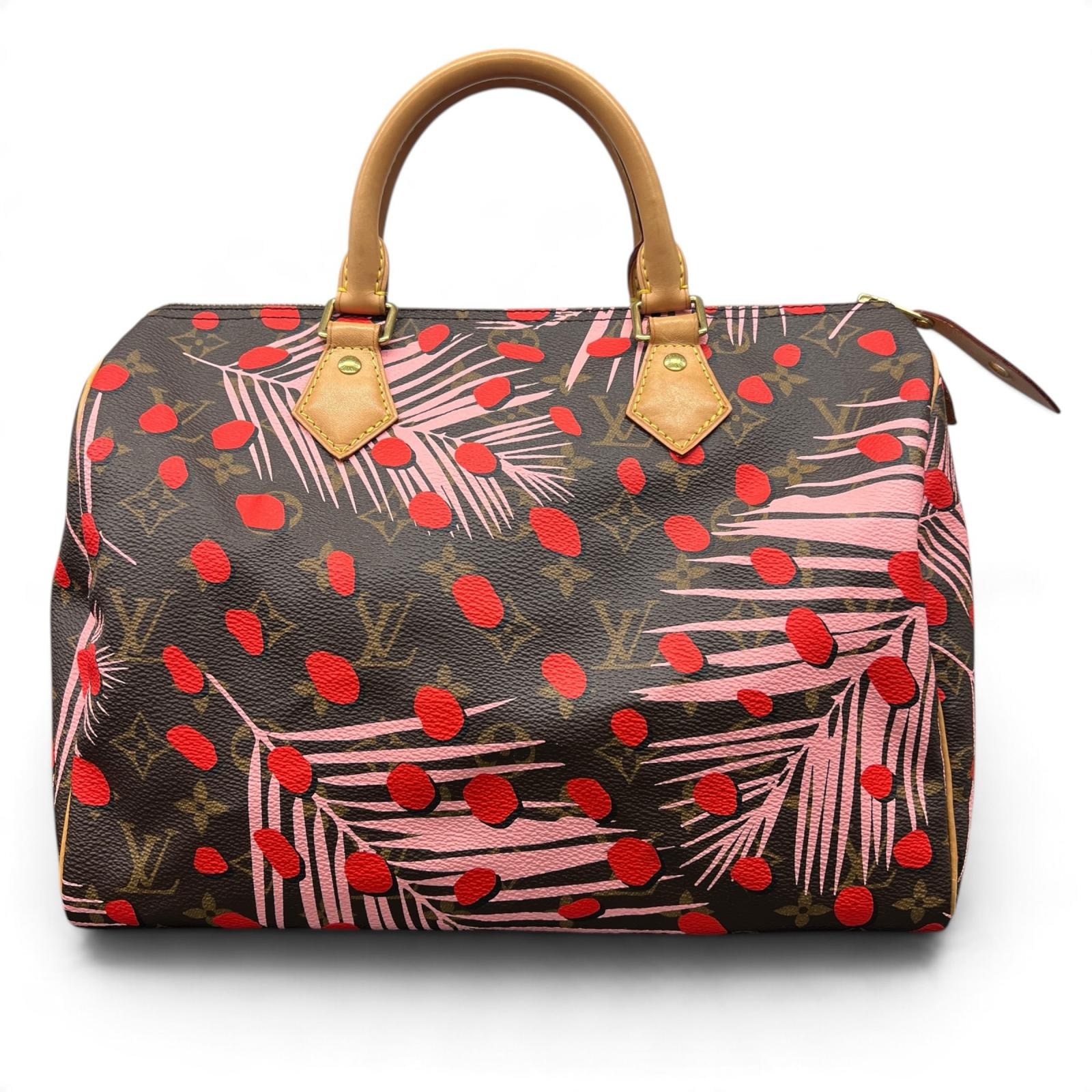 LOUIS VUITTON 希少 美品 ルイヴィトン スピーディ30 モノグラム ジャングルドット ミニボストン ハンドバッグ M41983 PVC レザー MB1146 ブラウン マルチカラー ヴィトン LV ABランク 中古 鑑定済 ヴィトンバッグ