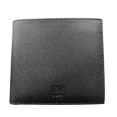 LOEWE 希少 展示品級 ロエベ アナグラム コンパクトウォレット 二つ折り財布 レザー ブラック ミニ財布 ヴィンテージ アンティーク SAランク 中古 鑑定済 ロエベ財布