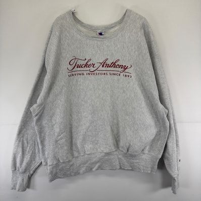 古着 90's/90年代 チャンピオン Champion スウェット プリント クルーネック リバースウィーブ 大きいサイズ 2XL グレー メンズ