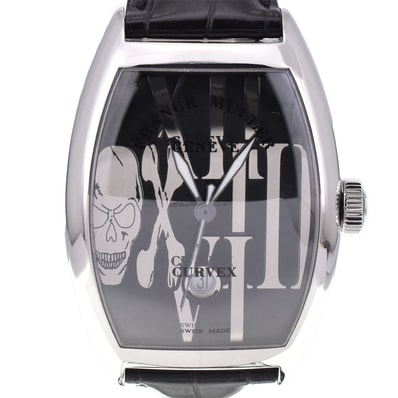 値下 フランクミュラー FRANCK MULLER 8800 SC DT GOTH REL トノーカーベックス ゴシックアロンジェ デイト メンズ 良品 G#144866