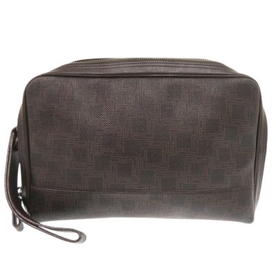 ダンヒル PVC レザー ダークブラウン セカンドバッ