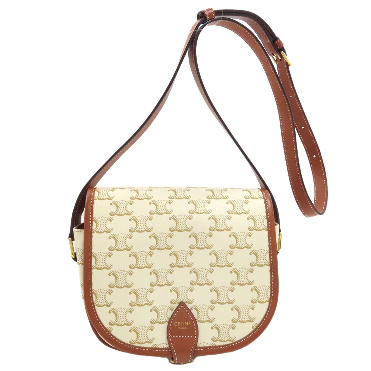CELINE セリーヌ フォルコ トリオンフ ショルダーバッグ レザー レディース [中古]