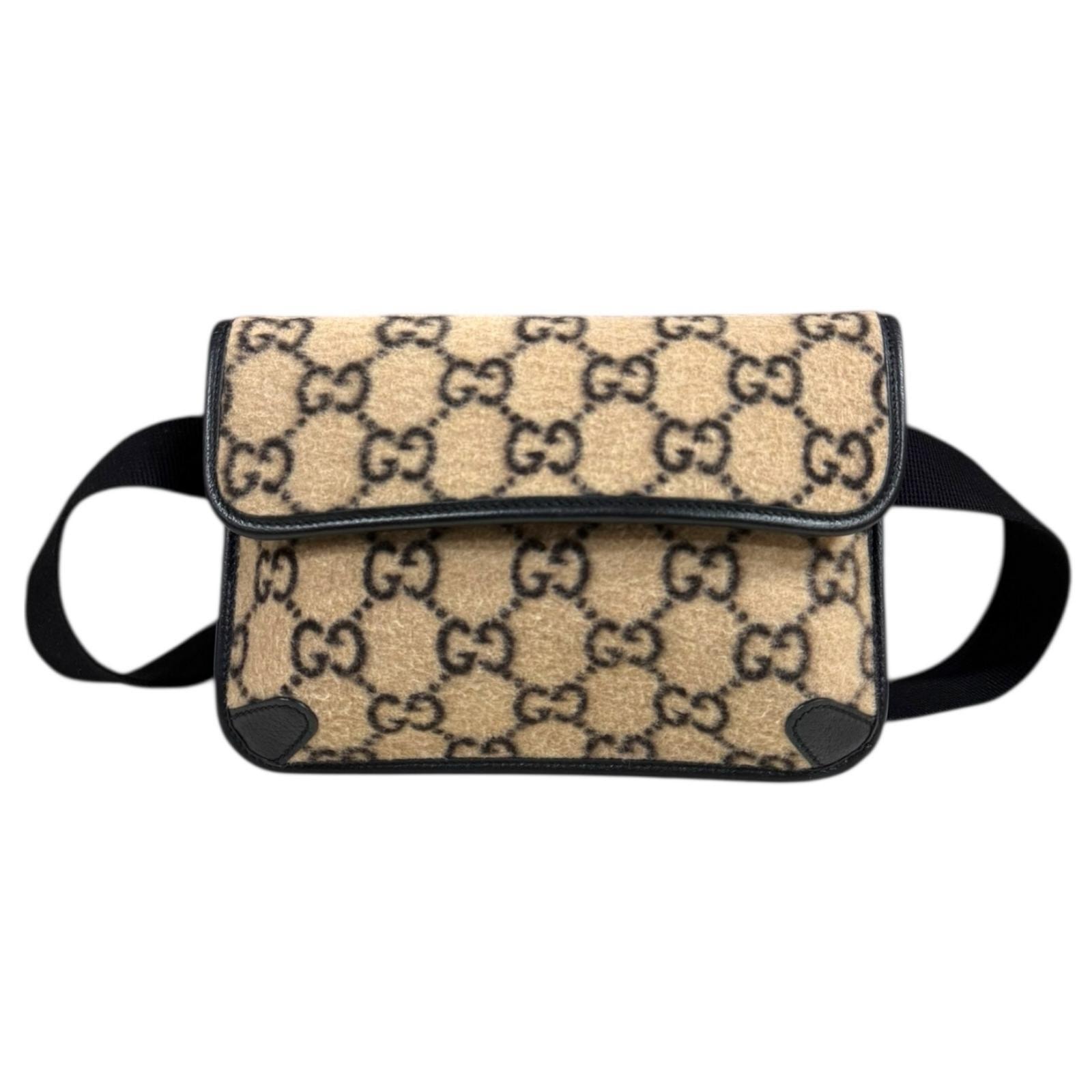 グッチ GGウール ボディバッグ ウール 598181 ベージュ レディース GUCCI  中古