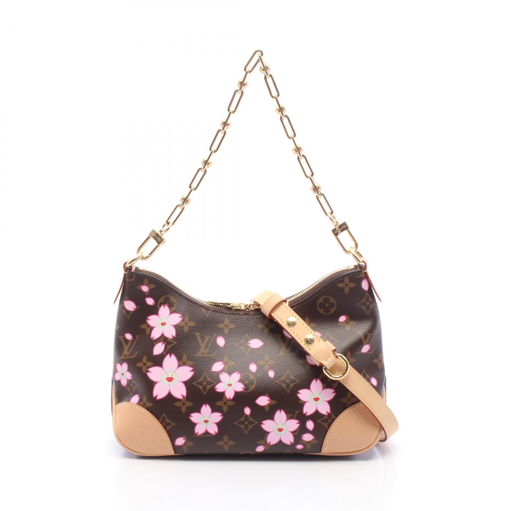 ルイ・ヴィトン LOUIS VUITTON 村上隆 ブーローニュ PM モノグラム サクラブラウン ハンドバッグ バッグ PVCコーティングキャンバス レザー モノグラム・チェリーブロッサム レディース ブラウン系 / マルチカラー