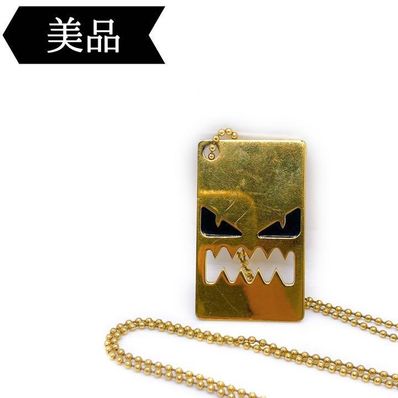 FENDI Bag Bugs Eye Necklace "Gold"