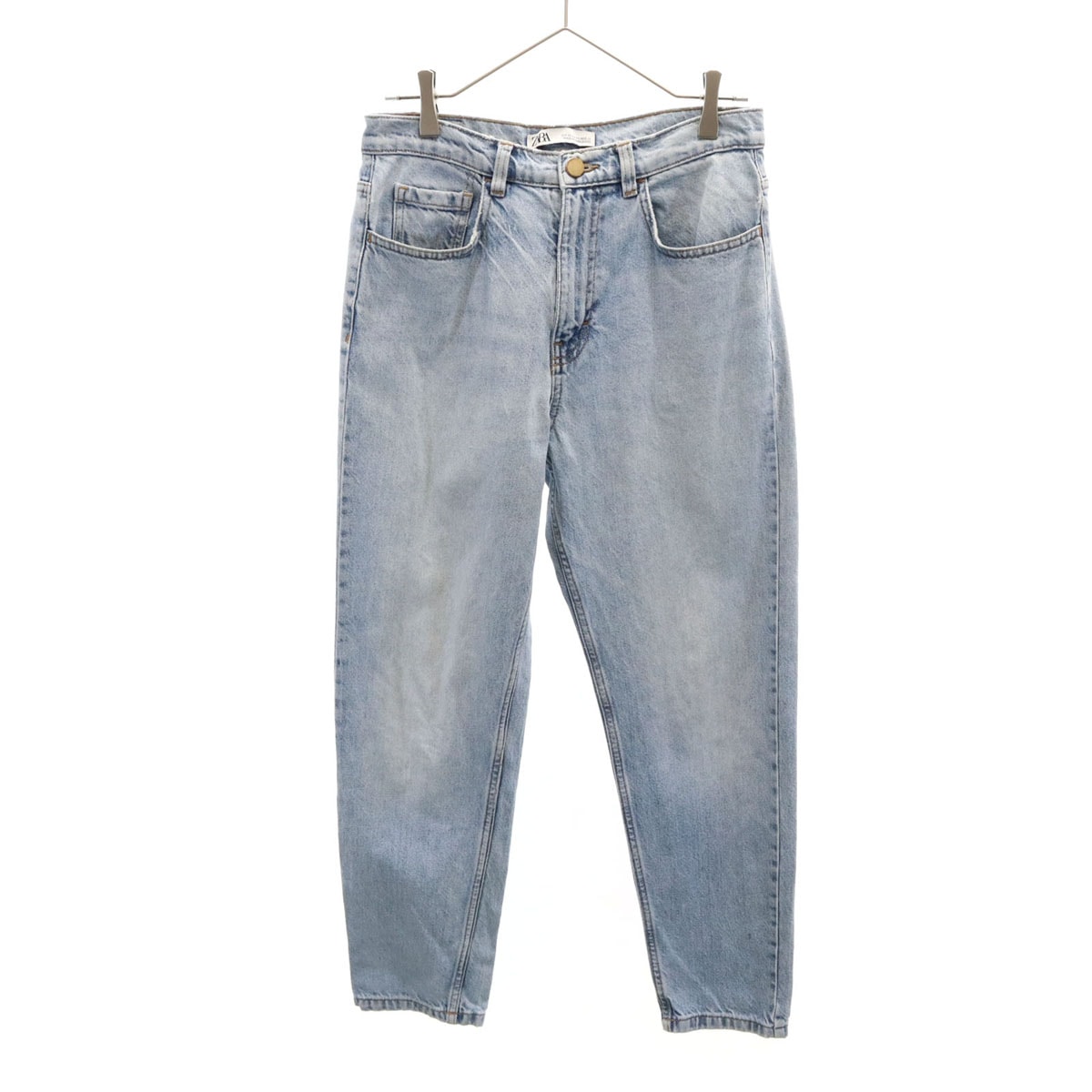 ZARA ザラ テーパードデニムパンツ 36 アイスブルー ジーンズ