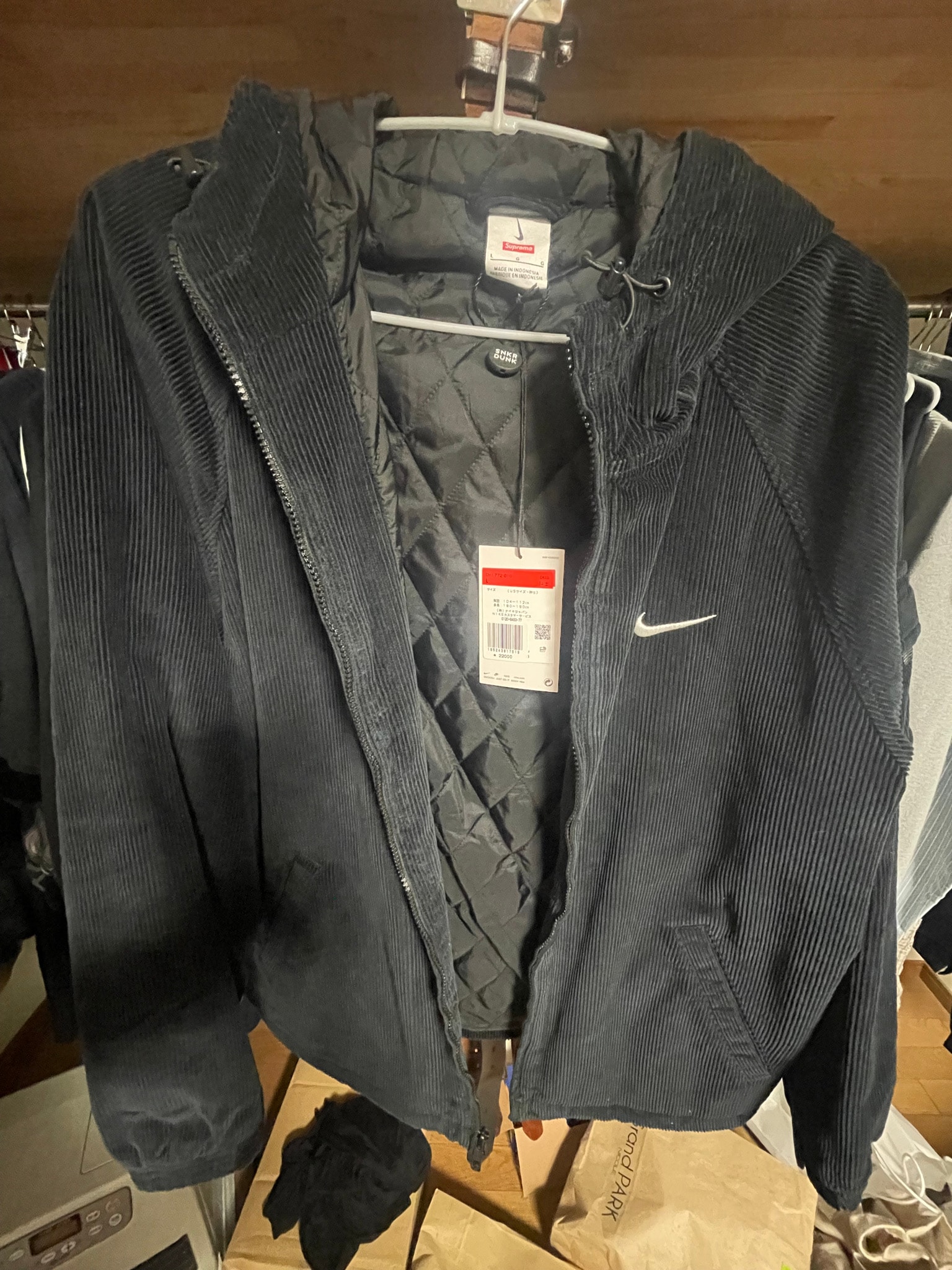 Supreme x Nike Arc Corduroy Hooded Jacket "Black"