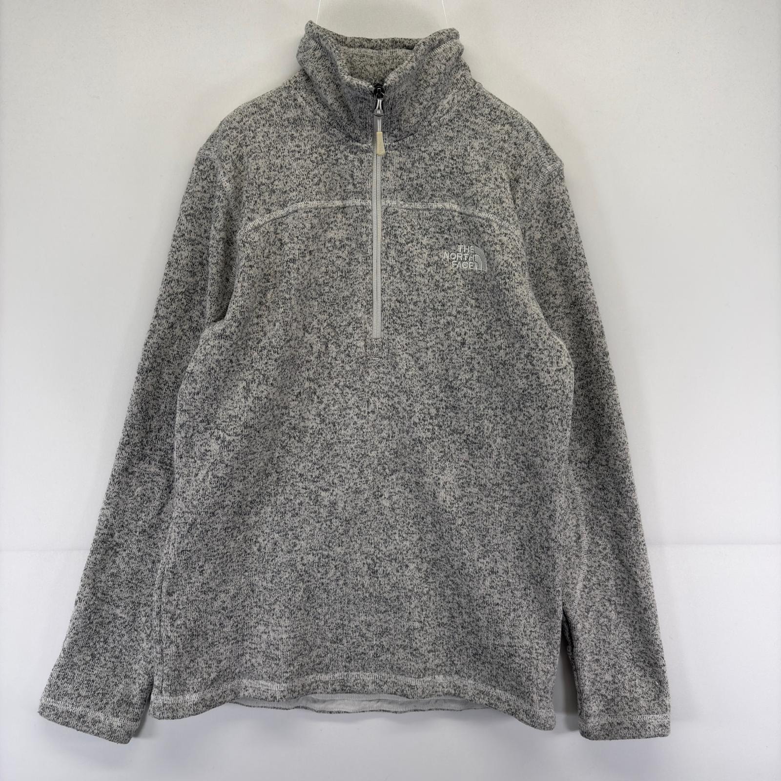 古着 ザ・ノースフェイス THE NORTH FACE ニット ハーフジップ プルオーバー ベターセータータイプ トレーナー フリース S  グレー メンズ