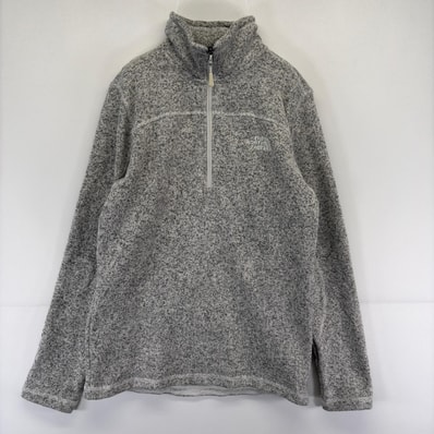 古着 ザ・ノースフェイス THE NORTH FACE ニット ハーフジップ プルオーバー ベターセータータイプ トレーナー フリース S グレー メンズ