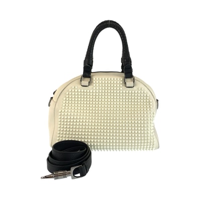 Christian Louboutin クリスチャンルブタン パネトーネ ホワイト クリーム シルバー金具 レザー メタル/ ハンドバッグ ショルダーバッグ 2WAY 1-0296144 【中古】