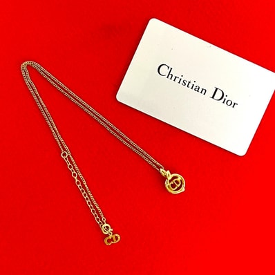 Christian Dior ディオール CD ロゴ GP ネックレス ゴールド
125-6