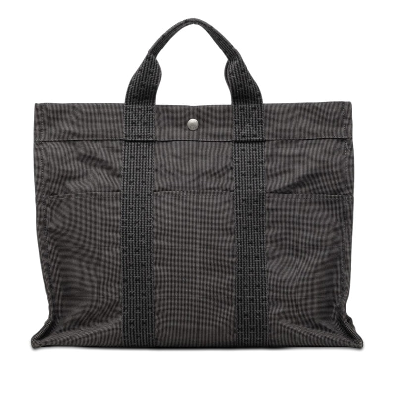 エルメス エールラインMM トートバッグ ハンドバッグ グレー系 キャンバス レディース HERMES 【中古】
