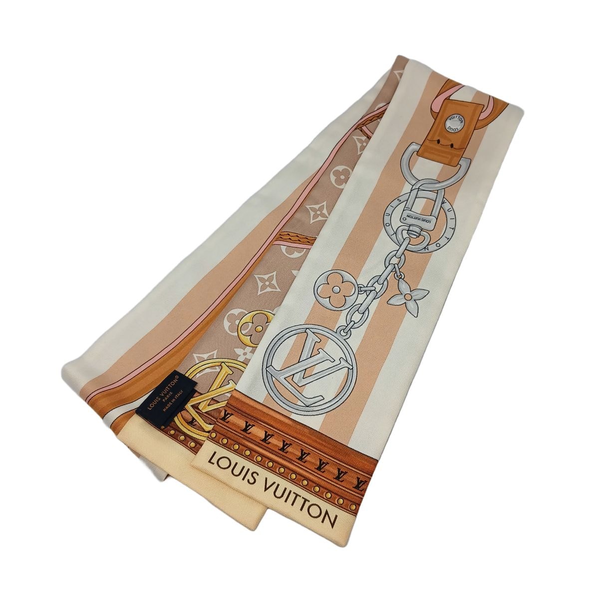 LOUIS VUITTON ルイ・ヴィトン バンドー ストラップ&トランク スカーフ M98066 シルク デューンベージュ  レディース【中古】