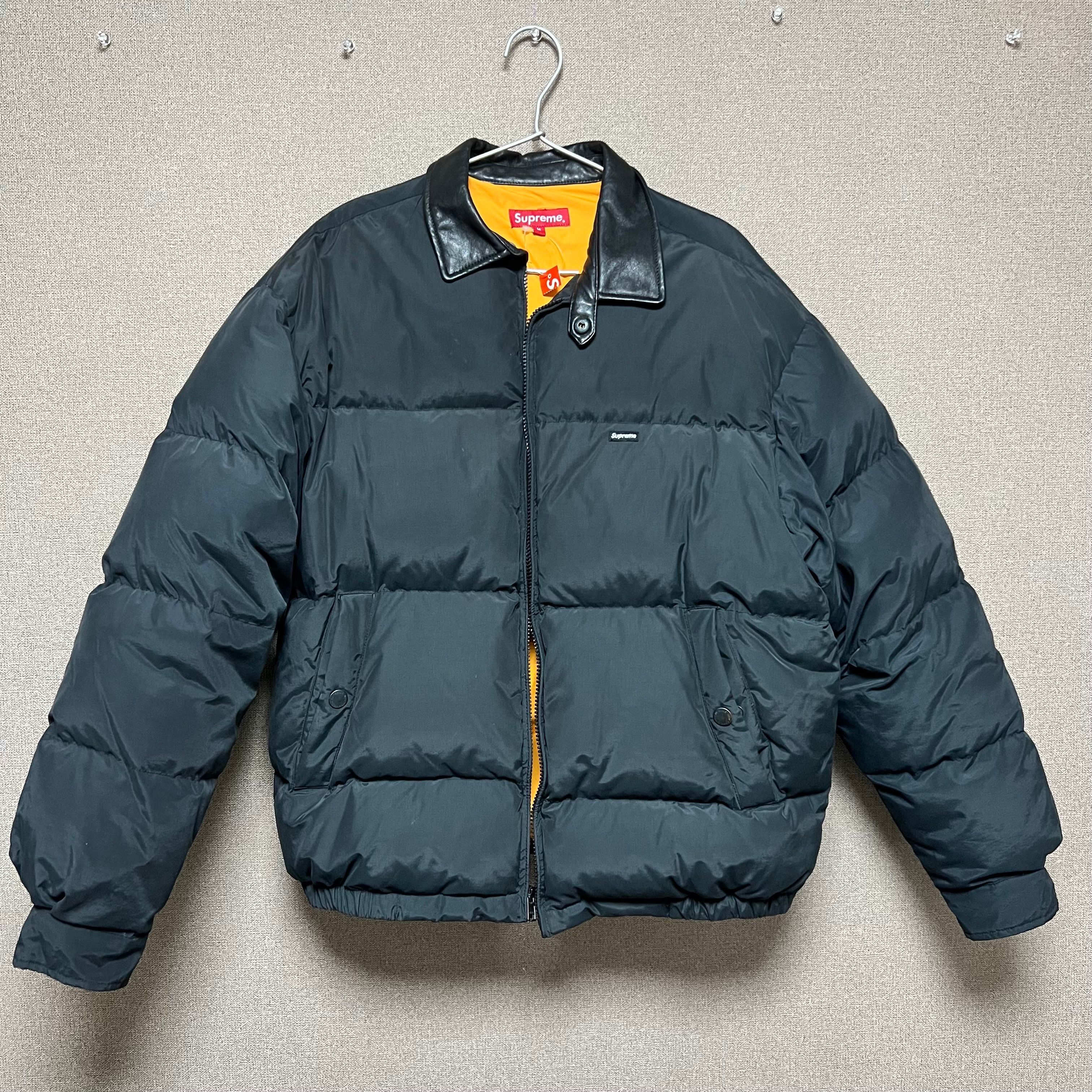 Supreme Leather Collar Puffy Jacket 