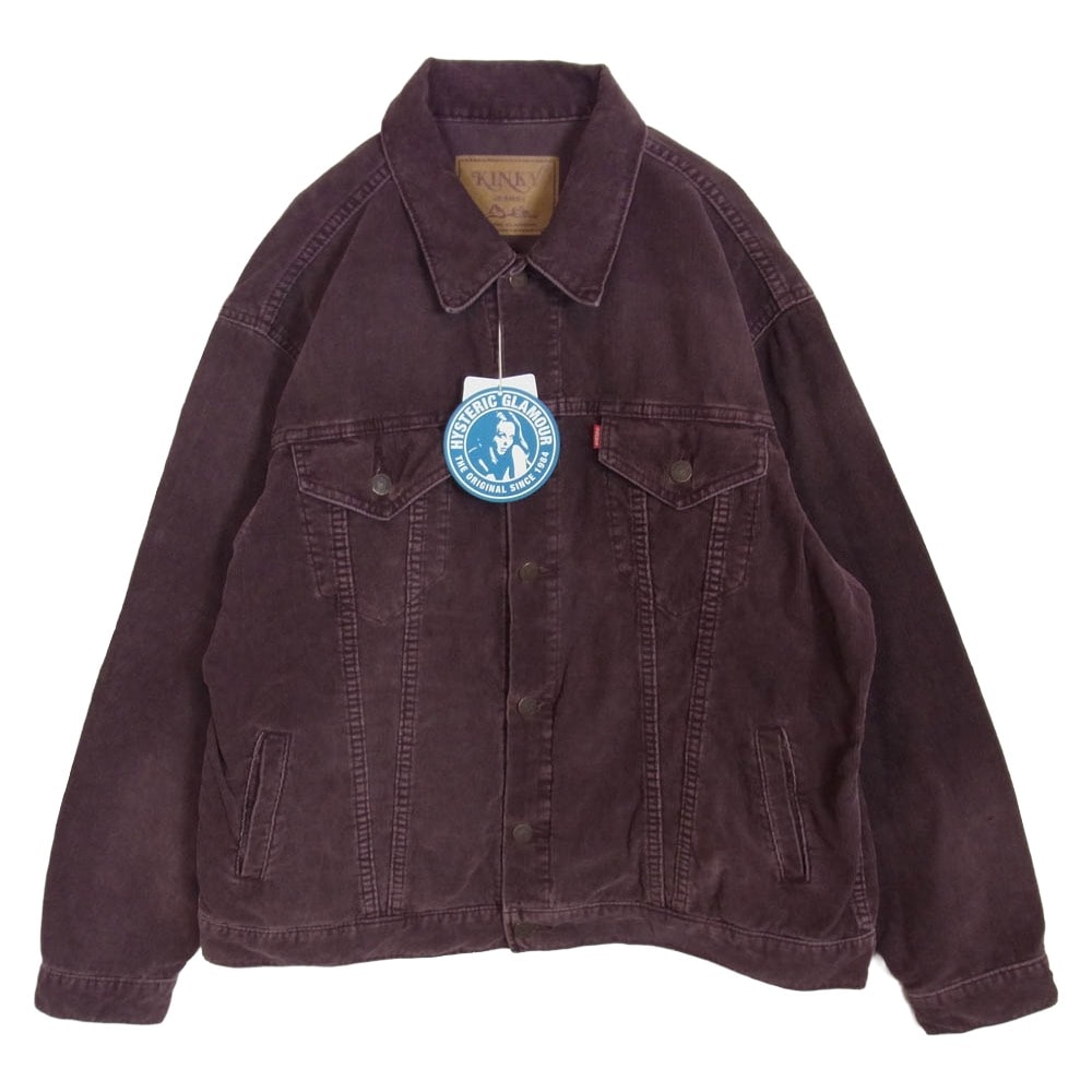 HYSTERIC GLAMOUR ヒステリックグラマー デニムジャケット 02253AB02 3rdタイプ KINKY デニム コーデュロイ トラッカー ジャケット パープル系 XL【中古】