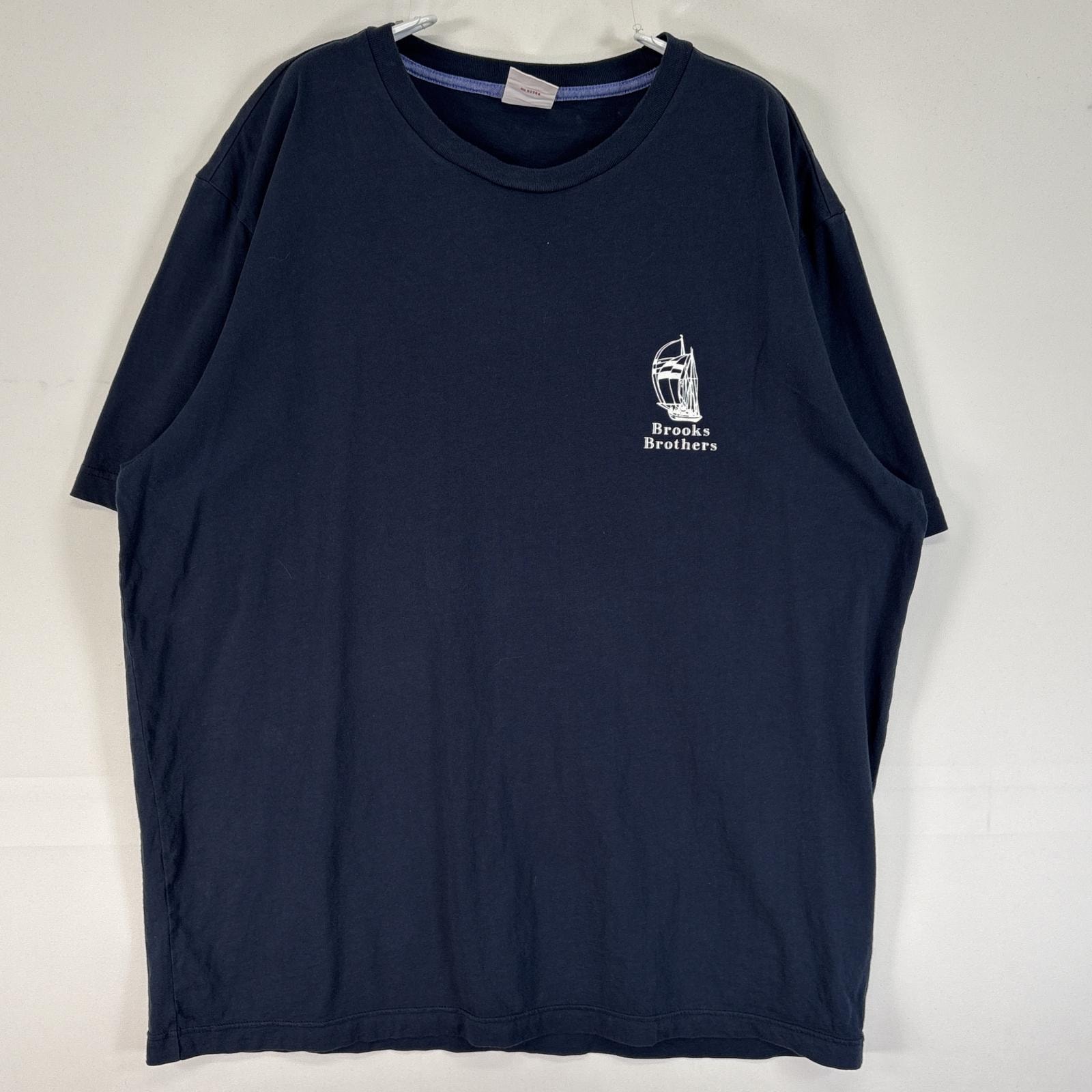 古着 ブルックスブラザーズ Brooks Brothers 半袖Tシャツ 両面 プリント ヨット 大きいサイズ 1818 XL ネイビー メンズ