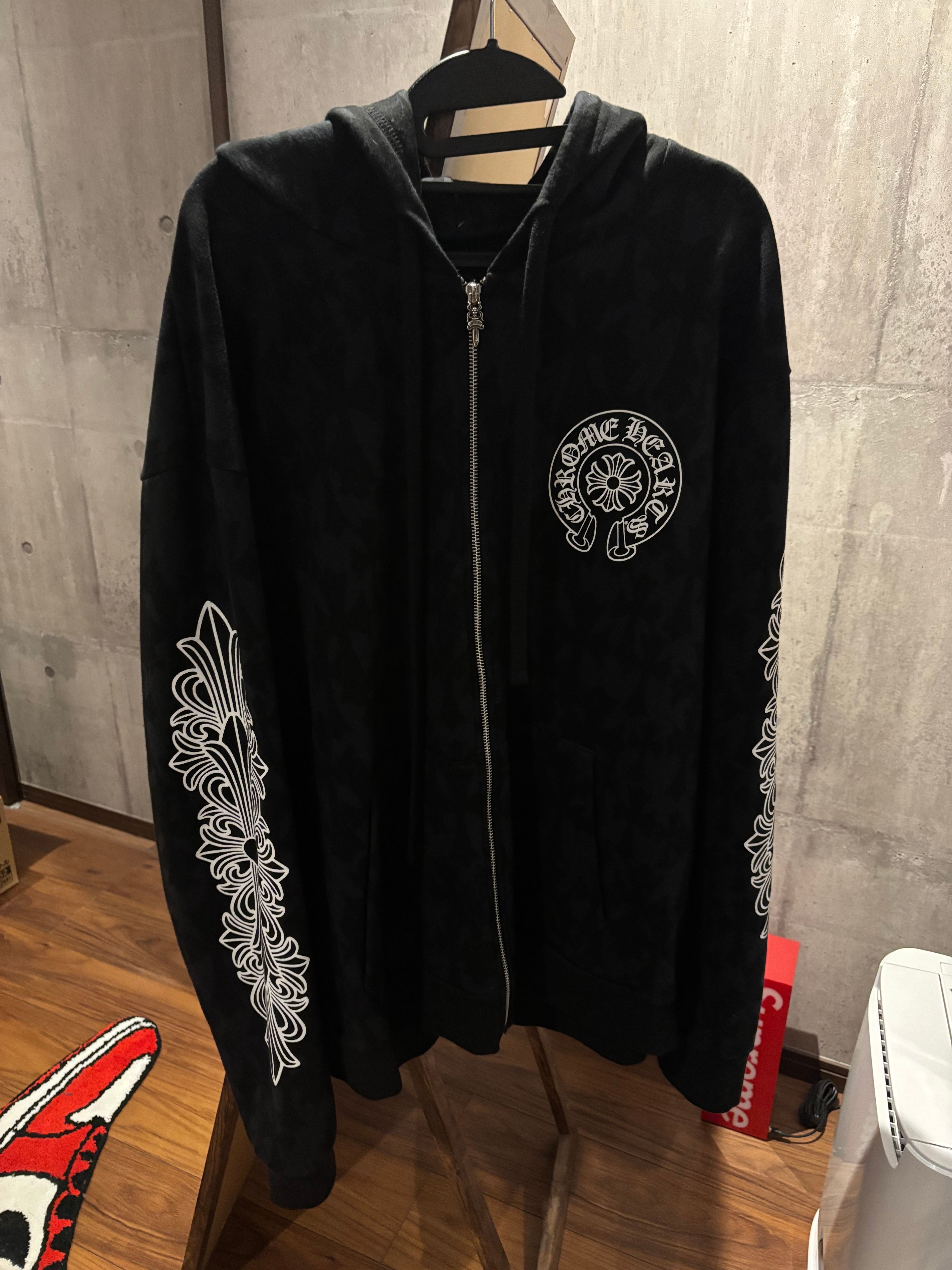 Chrome Hearts Graveyard Cemetery Cross Zip Up Hoodie "Black"