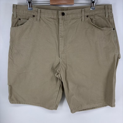 古着 ディッキーズ Dickies ダック パンツ ペインター ワンポイントロゴ ショーツ ハーフパンツ ジップ w40 ベージュ系 メンズ