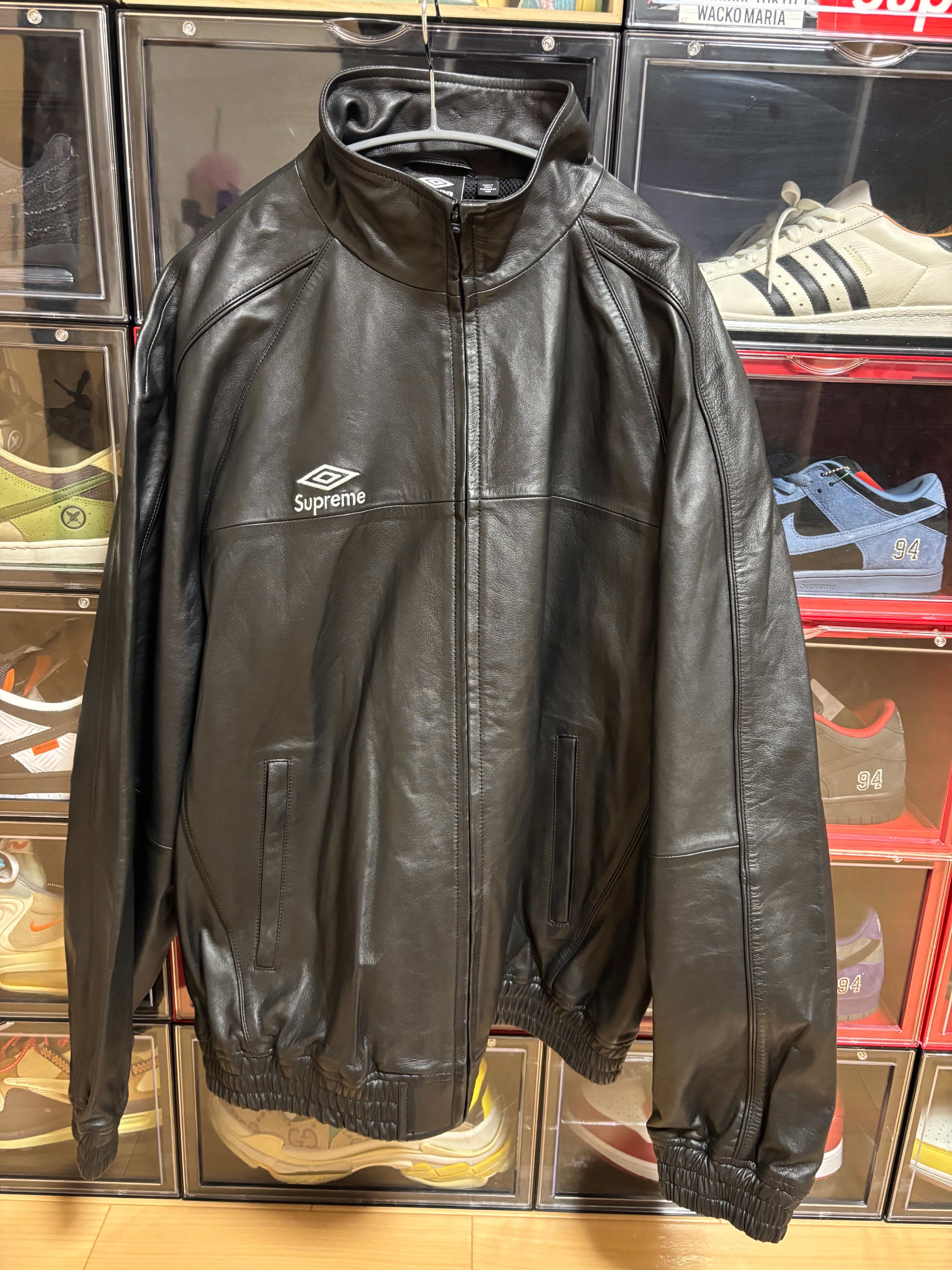 Supreme x Umbro Leather Track Jacket "Black"
