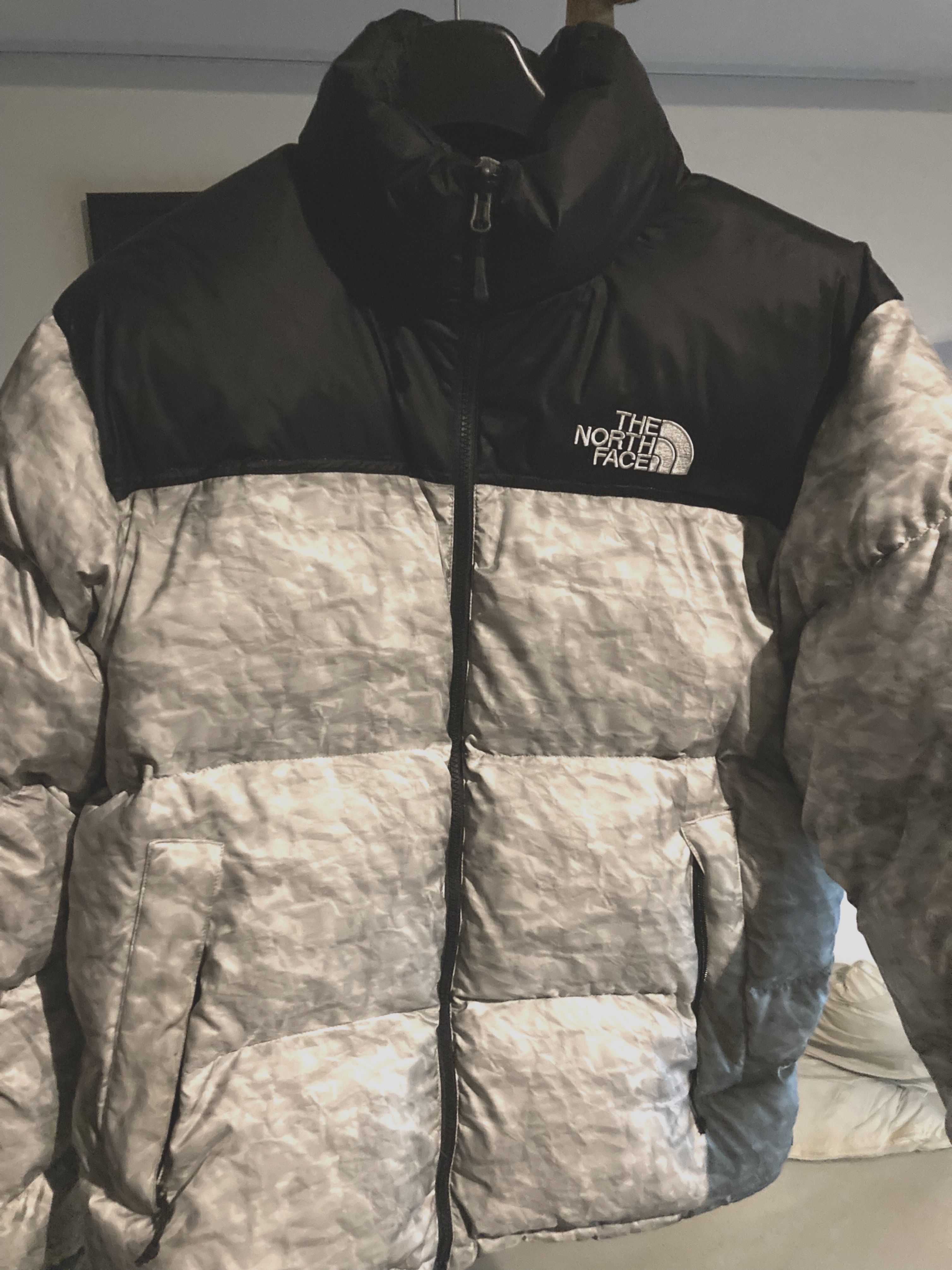 Supreme x The North Face Nuptse Jacket "White Paper Print"