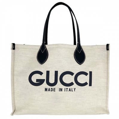GUCCI グッチ トートバッグ ロゴ ハンドバッグ 肩掛け かばん 鞄 772176 GGスプリームキャンバス ベージュ ネイビー 紺 シルバー金具 レディース 美品【中古品】