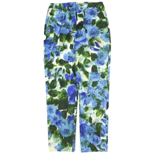新品 DRIES VAN NOTEN ドリスヴァンノッテン 23SS POUMAS 6012 W.W.PANTS フラワープリント コットントラウザーズ 231-010902-6012-504 36 BLUE パンツ 定価82,500円 ボトムス g23028
