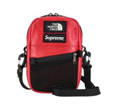 Supreme x The North Face Leather Shoulder Bag "Red"