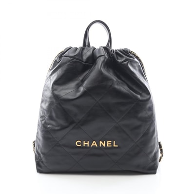 シャネル CHANEL シャネル 22 ラージ リュックサック バックパック バッグ レザー レディース ブラック系 AS3313 【中古】
