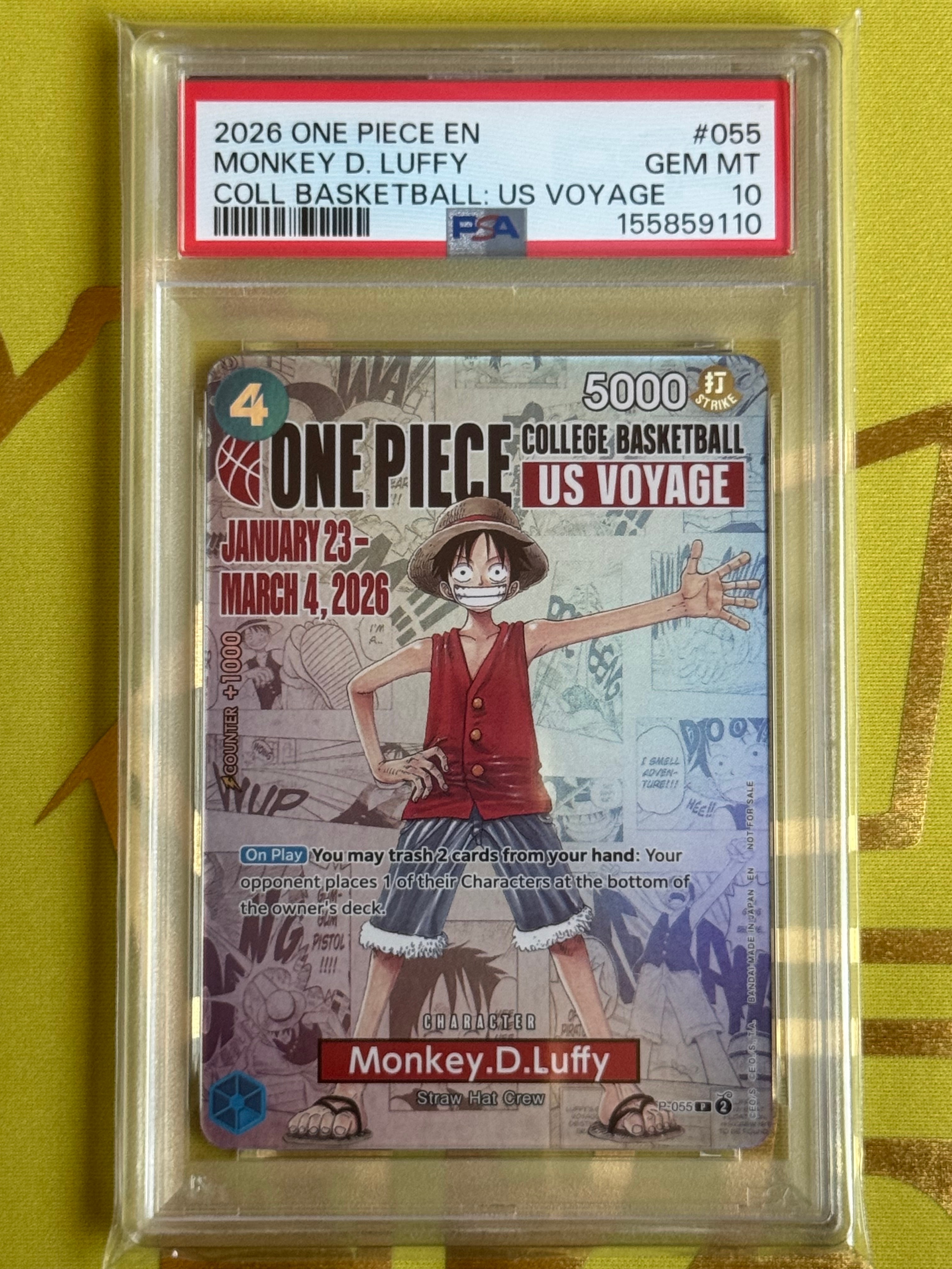 PSA10】モンキー・D・ルフィ：P (開封済) [P-055]【英語版