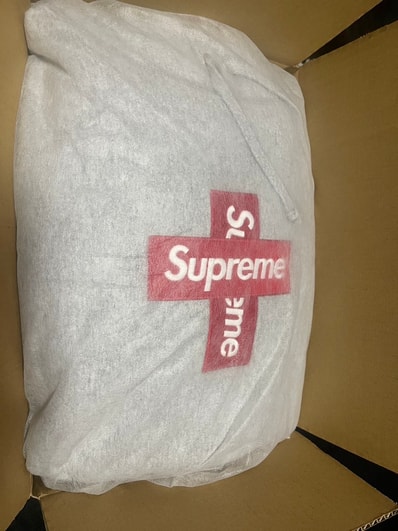 Supreme Cross Box Logo Hooded Sweatshirt "Grey"
