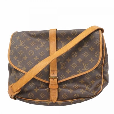 【6dd4019】ルイヴィトン ショルダーバッグ モノグラム ソミュール35 M42254 ブラウン【中古】レディース