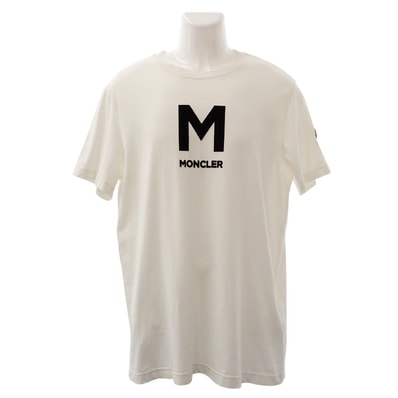 モンクレール ロゴTシャツ L コットン ホワイト メンズ【中古】【Aランク】