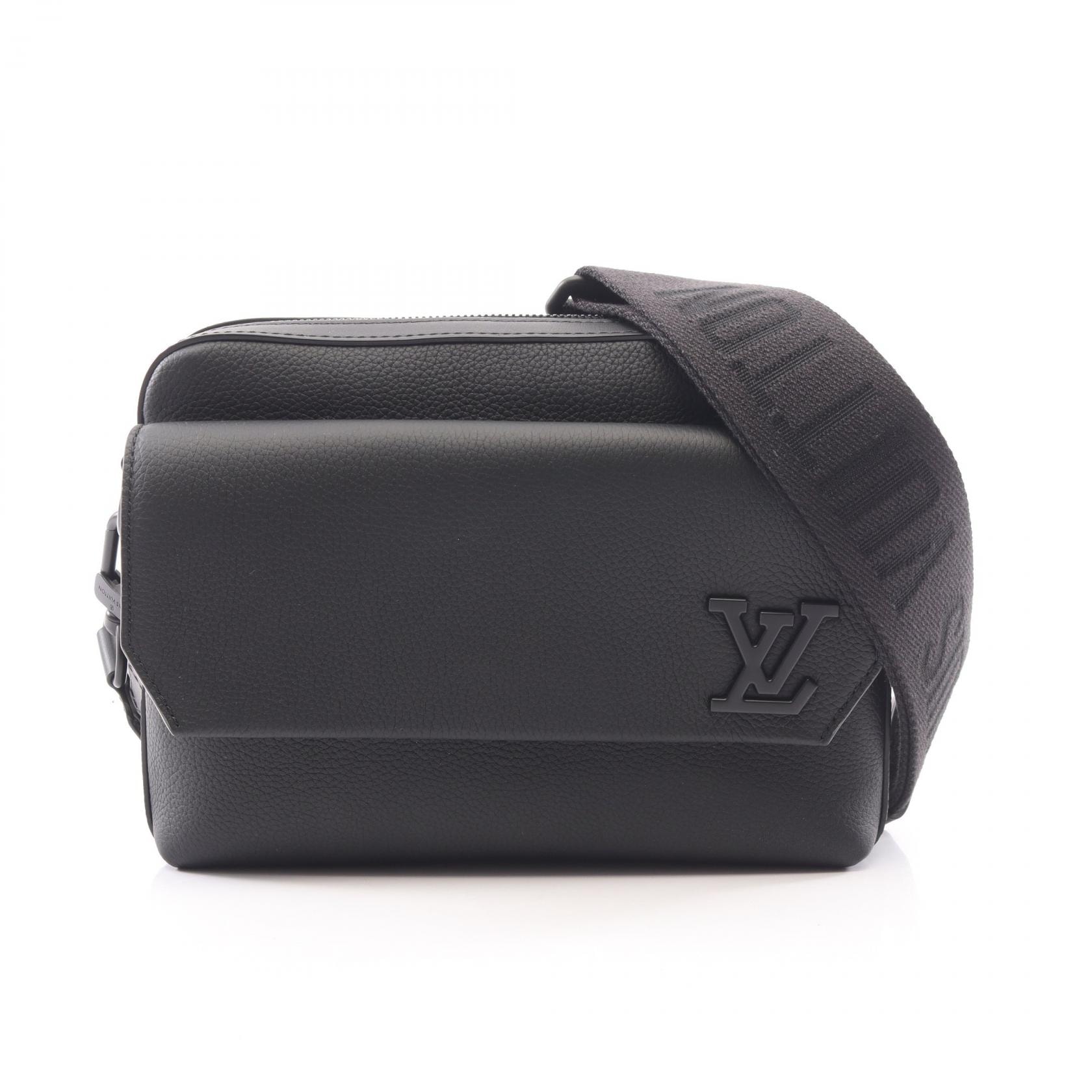 ルイ・ヴィトン LOUIS VUITTON LVアエログラム ファストライン メッセンジャー ショルダーバッグ バッグ レザー アエログラム ノワール メンズ ブラック系 M22482 【中古】