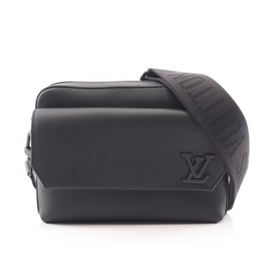 ルイ・ヴィトン LOUIS VUITTON LVアエログラム ファストライン メッセンジャー ショルダーバッグ バッグ レザー アエログラム ノワール メンズ ブラック系 M22482 【中古】