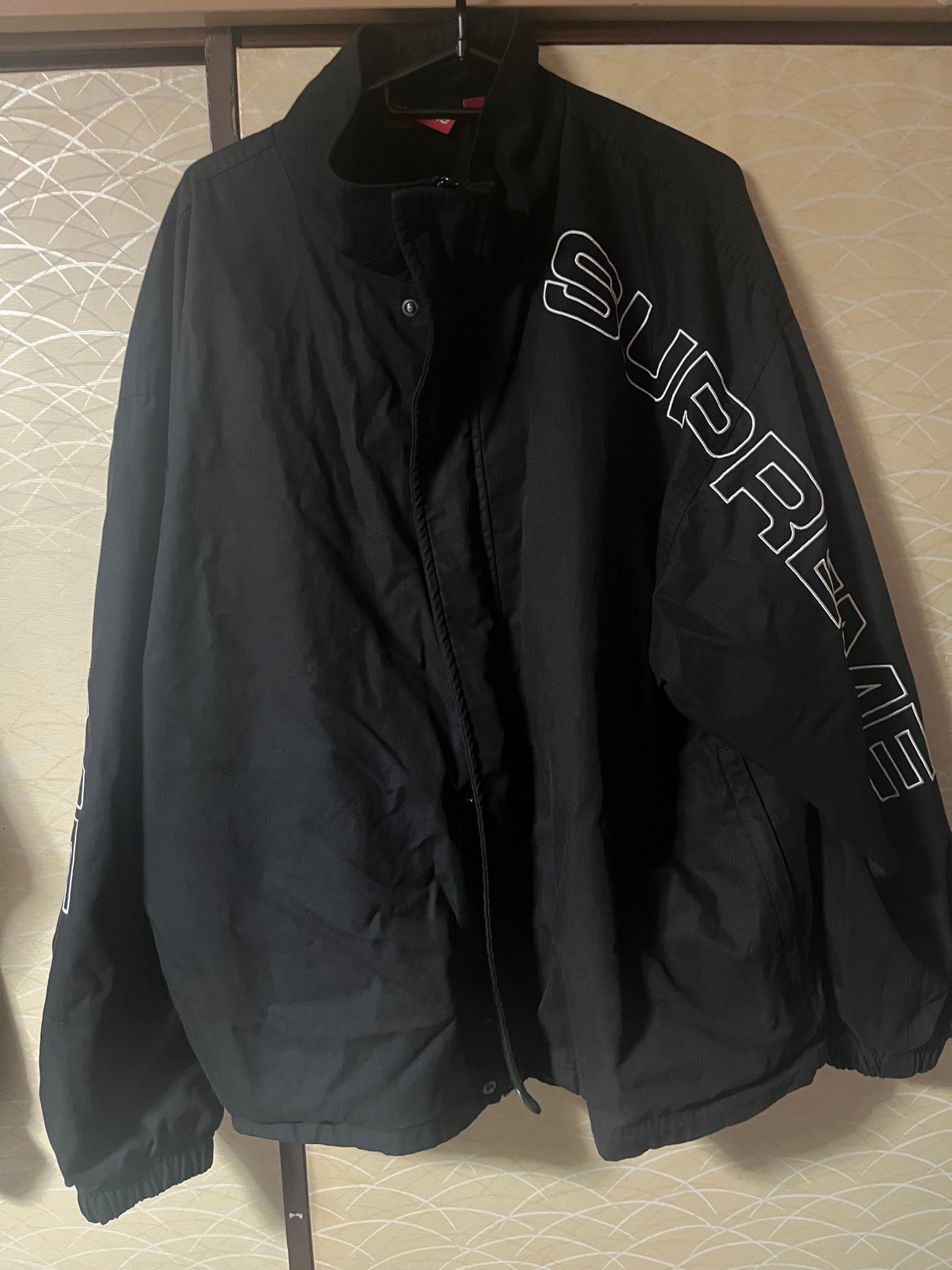 Supreme Spellout Embroidered Ripstop Track Jacket "Black"