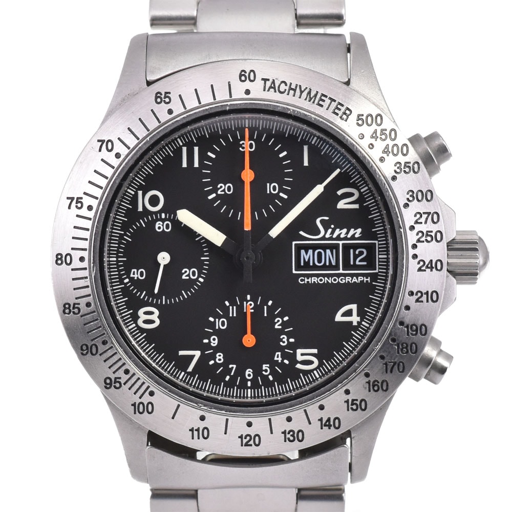 値下 ジン Sinn 256.ST 256 シリーズ クロノグラフ デイデイト 自動巻き メンズ 箱付き H#144802