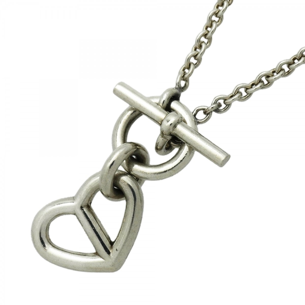 ★最終価格【6jcb0642】エルメス ネックレス シェーヌダンクル アミュレット/ハート シルバー925【中古】レディース