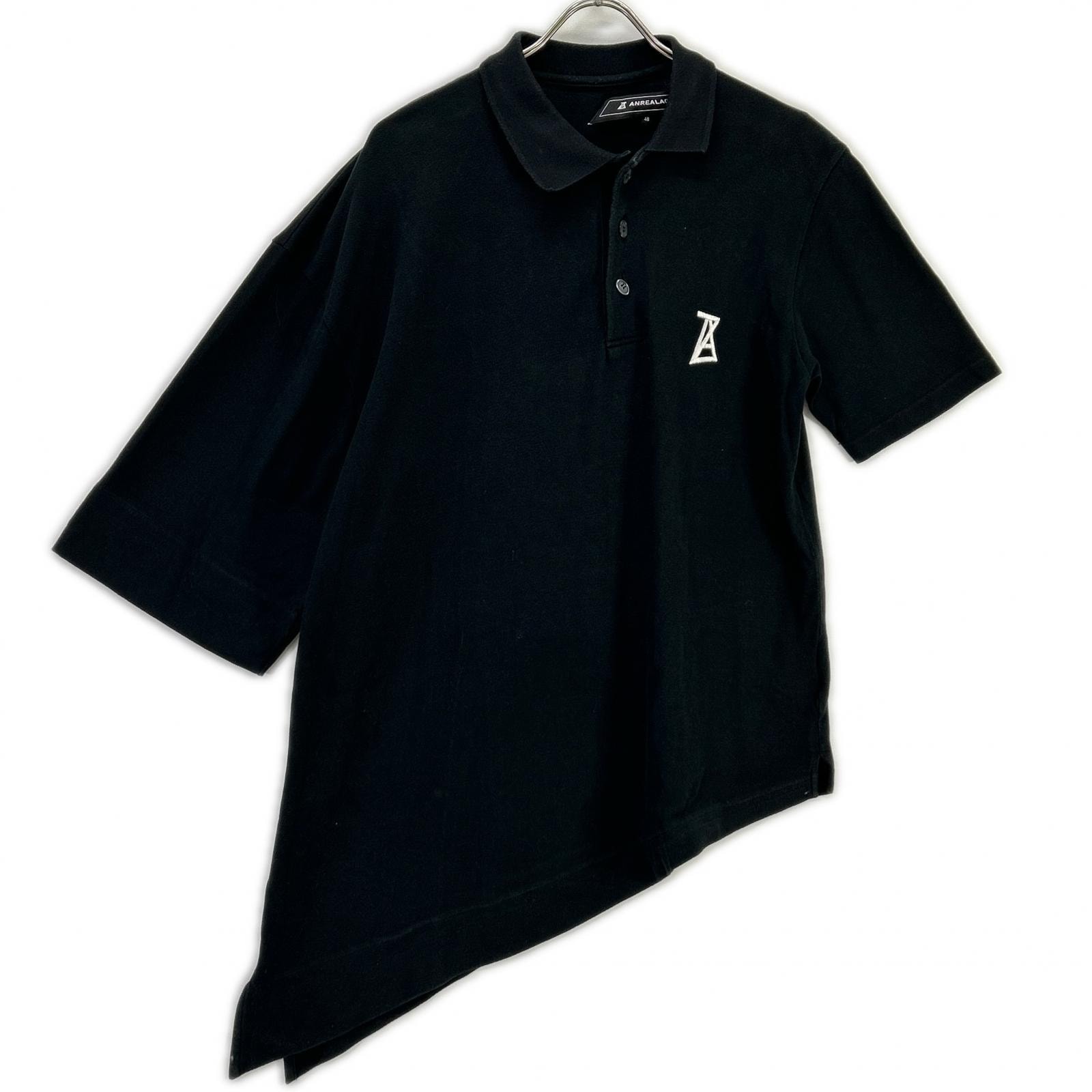 アンリアレイジ SIDE ANGLE POLO SHIRTS 鹿の子 アシメントリー半袖ポロシャツ 48