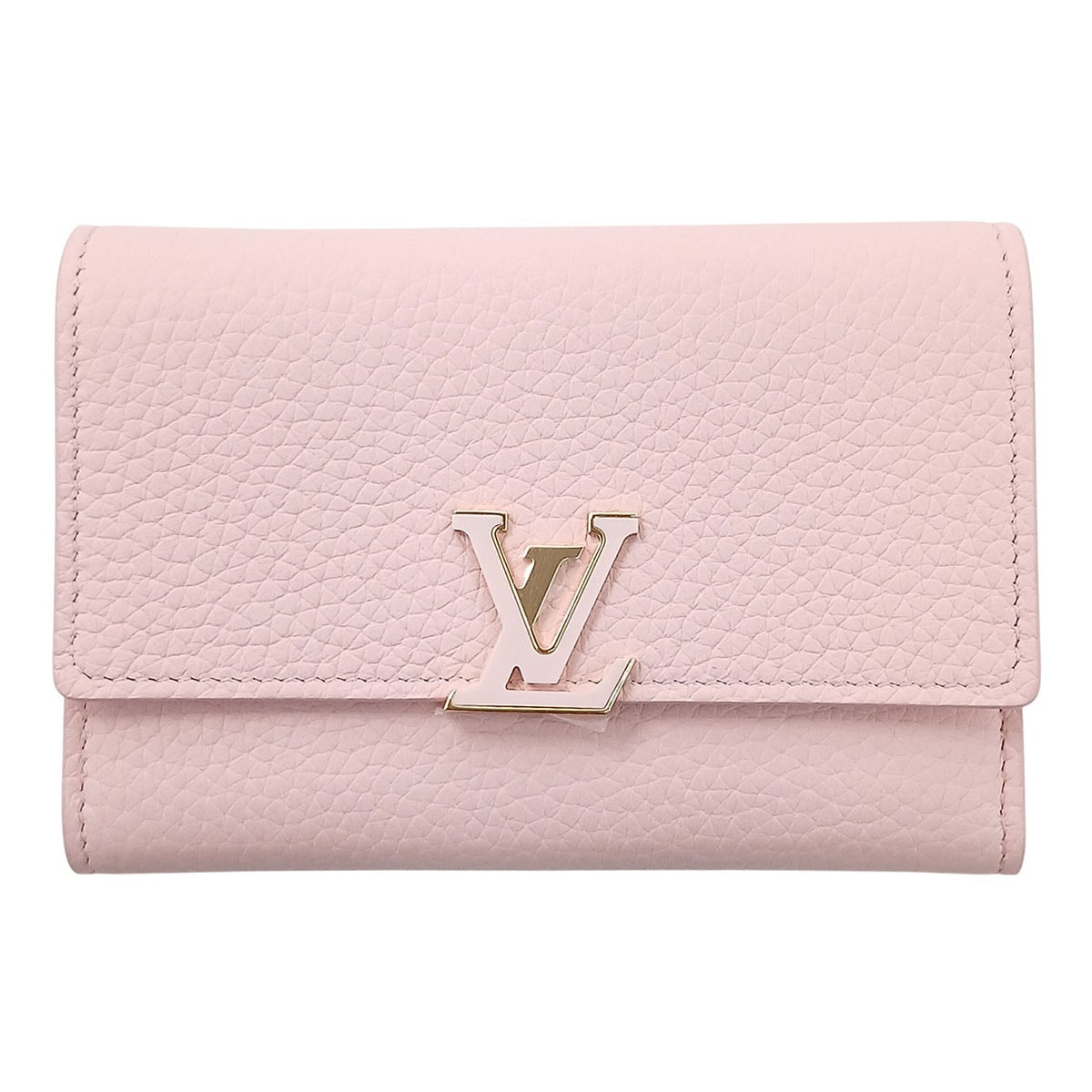 LOUIS VUITTON ルイ・ヴィトン ポルトフォイユ カプシーヌ コンパクト 三つ折り財布 M82361 レザー ピンク ジャスミンピンク  レディース【中古】