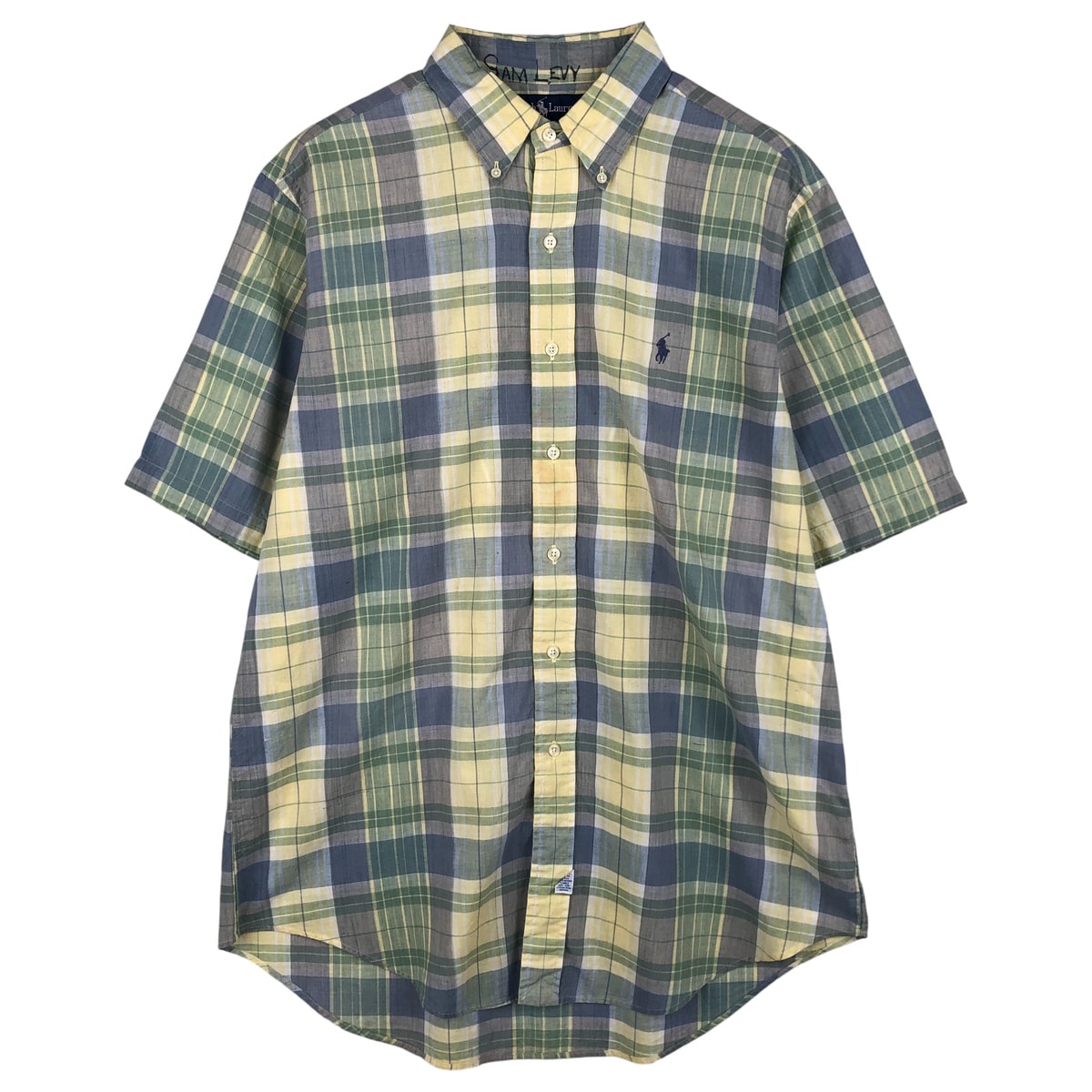 古着 ラルフローレン Ralph Lauren 半袖 ボタンダウン チェックシャツ メンズL相当/eaa604164