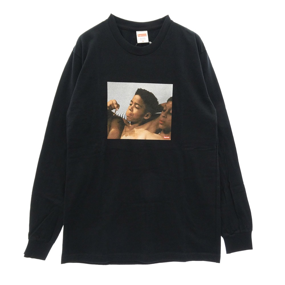 Supreme シュプリーム Tシャツ 15SS Kids Blunt L/S Tee キッズ ブロント プリント 長袖 Tシャツ カットソー ブラック系 M【新古品】【未使用】【中古】