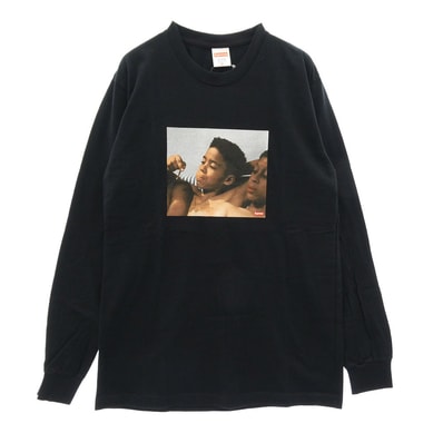 Supreme シュプリーム Tシャツ 15SS Kids Blunt L/S Tee キッズ ブロント プリント 長袖 Tシャツ カットソー ブラック系 M【新古品】【未使用】【中古】