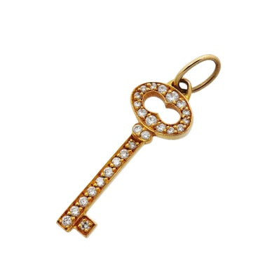 ★SALE【6jhb0098】ティファニー ペンダントトップ ヴィンテージ/オーバルキー K18YG イエローゴールド ダイヤモンド【中古】レディース