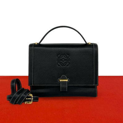LOEWE ロエベ アナグラム ロゴ レザー ショルダーバッグ ブラック
41729