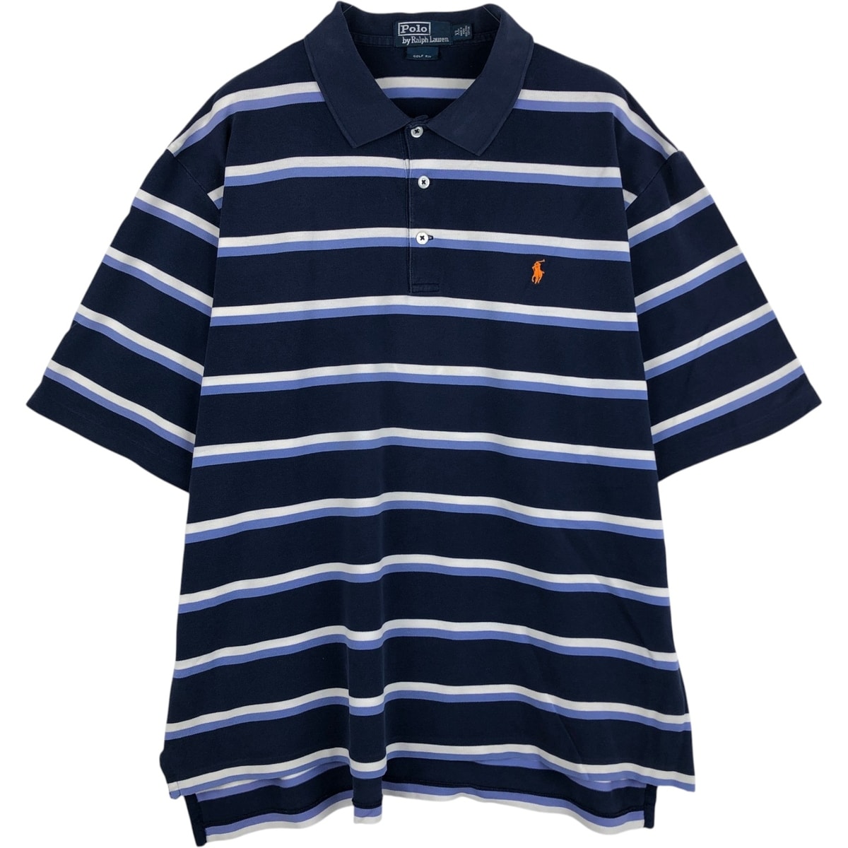 古着 ラルフローレン Ralph Lauren POLO by Ralph Lauren GOLF FIT マルチボーダー 半袖 ボーダー ポロシャツ メンズXL相当/eaa622633